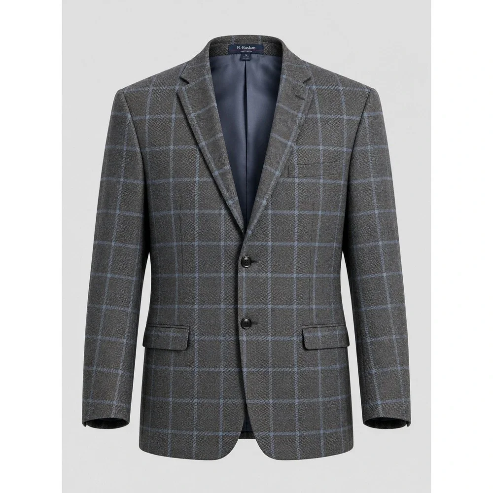 Vintage Lauren Ralph Lauren Windowpane Check Blazer‎ Wool Dark Academia Size 46L